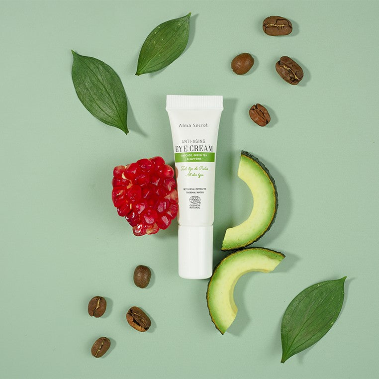 Contorno de ojos antiedad 10ml con aguacate, té verde y cafeína para reducir bolsas, ojeras y líneas de expresión - Ambiente