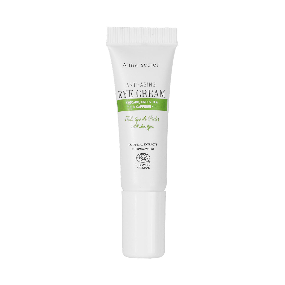 Contorno de ojos antiedad 10ml con aguacate, té verde y cafeína para reducir bolsas, ojeras y líneas de expresión - Frontal