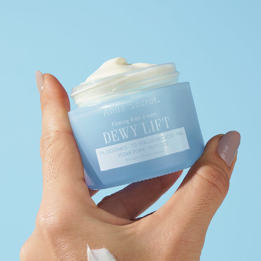 Crema facial reafirmante Dewy Lift Rich con péptidos, ceramidas y ácido hialurónico para piel seca - Ambiente